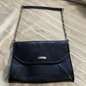 Brand new Grace Adele purse / clutch black leather w/ removable strap